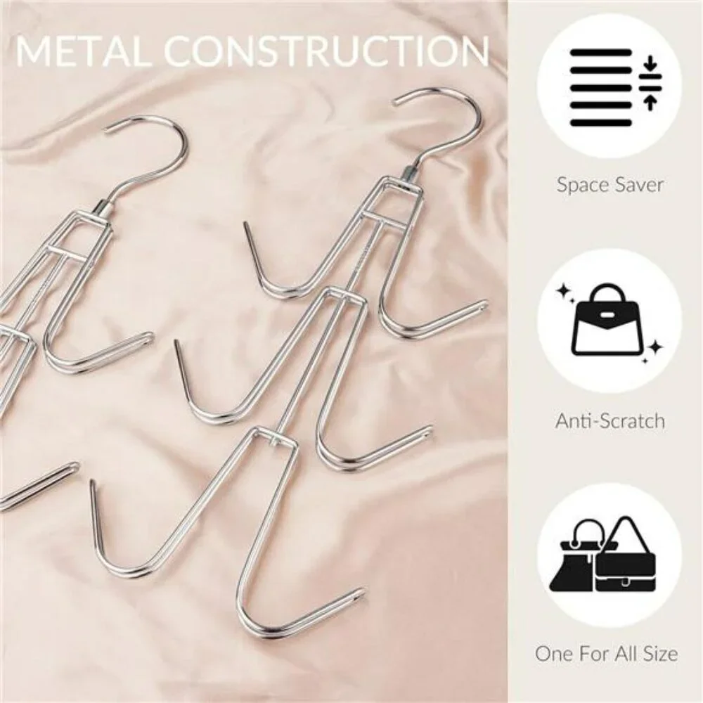 ZEDODIER Purse Hanger Organizer 2 Pack Closet Handbag Holder Metal Rack